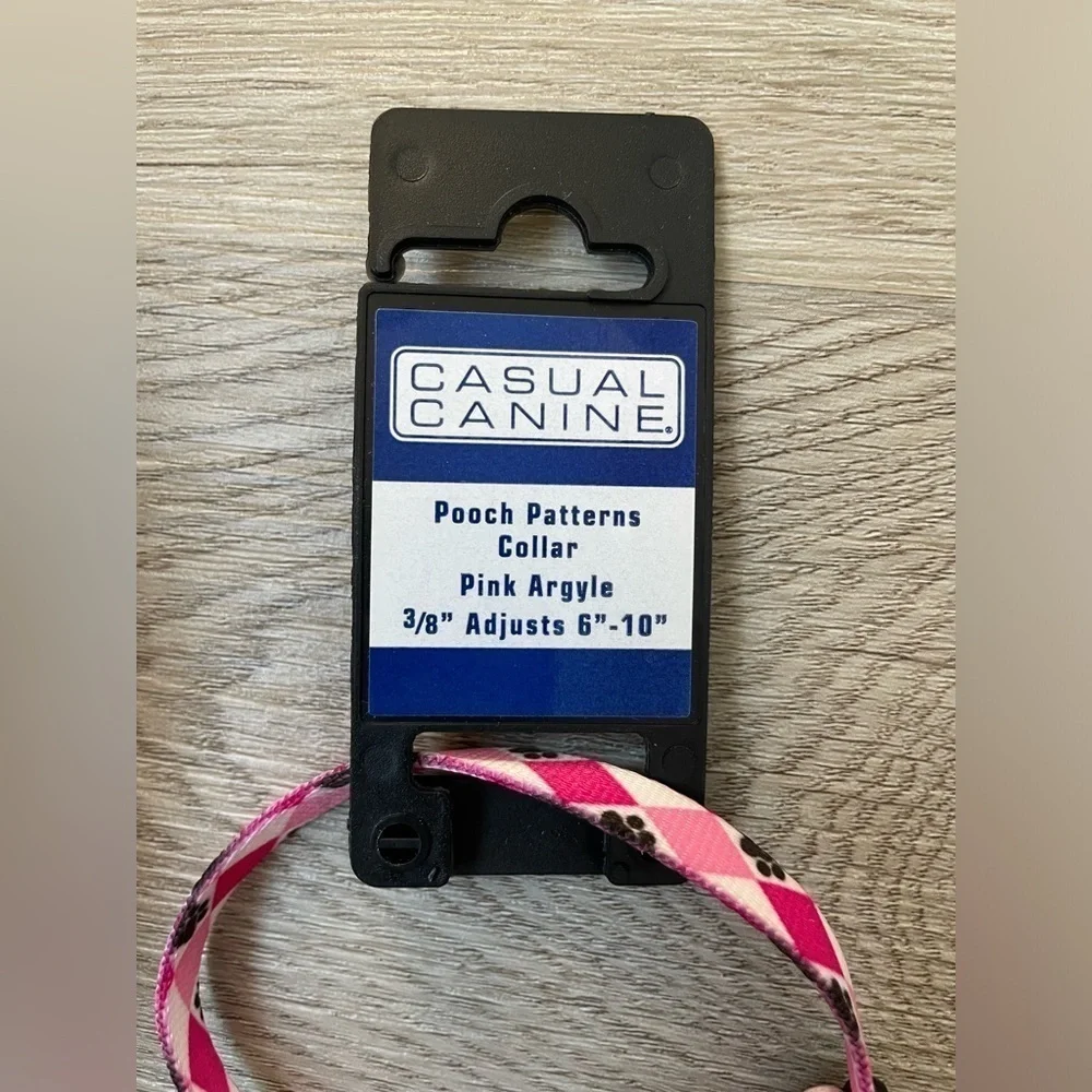 Casual Canine Pink Argyle Dog Collar